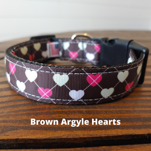 Brown Argyle Hearts