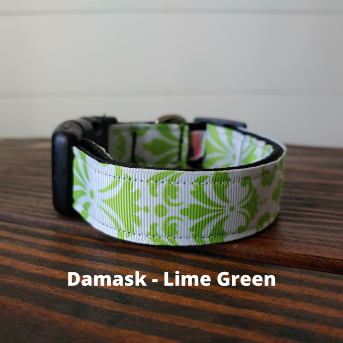 Damask Collar - Lime Green